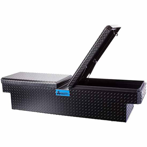 Merritt Aluminum 16 x 20 x 60 Inch Black Satin Smooth Aluminum Gull Wing Tool Box W/ Dual Lids