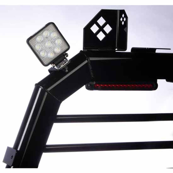 Merritt Aluminum Over Bar Work Light Bracket Kit, Bracket Only W/ Textured Black Finish & Ecco LEDs