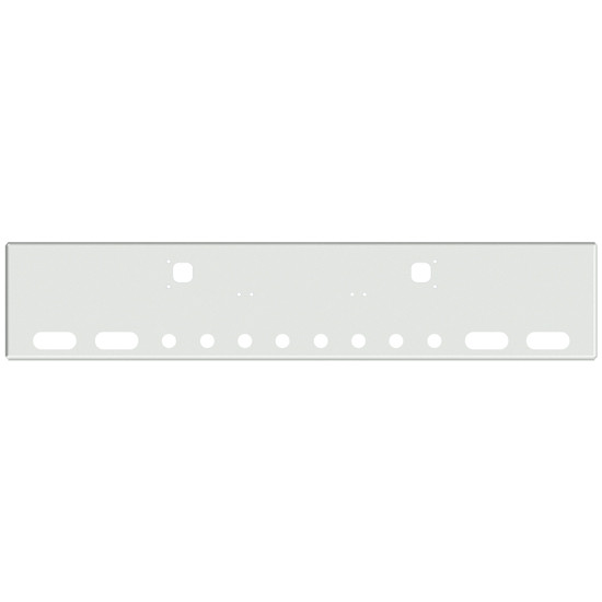 20 Inch Chrome American Eagle Square End Bumper With Tow, 4 Oval, 8 Rnd 2 Inch And End 1 Rnd 2 Inch Light Holes For Kenworth W900A