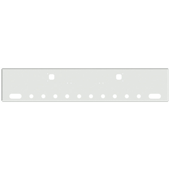 22 Inch Chrome American Eagle Boxed End Bumper With Tow, 2 Oval, 10 Round 2 Inch And Rnd 2 Inch Light Holes For Kenworth W900A