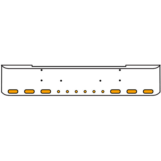 22 Inch Chrome Texas Rolled End Bumper Kit With Bolt Holes And 6 Oval-6 Round 2 Inch Amber-Clear Chrome Lights With Visors For Kenworth W900B, W900L