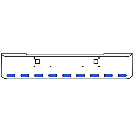 20 Inch Chrome Texas Rolled End Bumper Kit With Tow Holes And 9 Oval Amber-Blue Dual Revolution Lights For Kenworth W900B, W900L