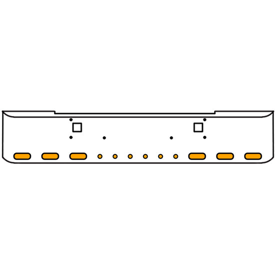 22 Inch Chrome Texas Rolled End Bumper Kit With Tow Holes And 6 Oval-6 Round 2 Inch Amber Mirage Lights With Visors For Kenworth W900B, W900L
