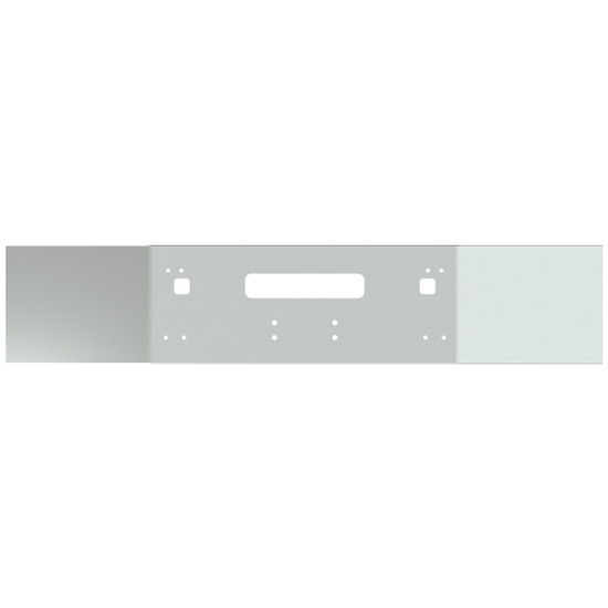 14 Inch Chrome Break Back Open End Bumper, 7 Gauge With Step, External Bolt-On Tow Hitch And Vent Holes For Kenworth T800