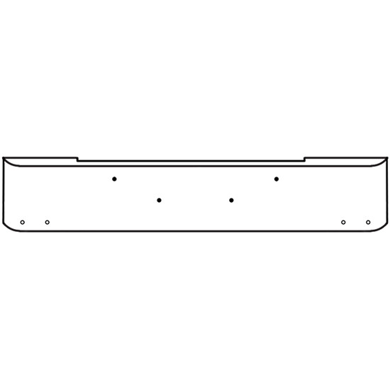 18 Inch Chrome Steel Texas Square Rolled End Bumper With Mounting Holes Only 4 - 3/4 Inch Light Holes For Kenworth W900B 2011 And Newer