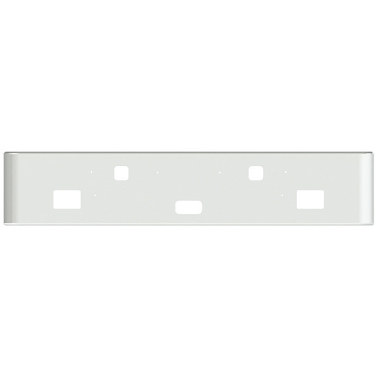 18 Inch Chrome Texas Style Rolled End Bumper With Tow, Center Step And Square Fog Light Holes For Kenworth W900S