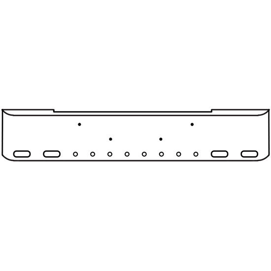 18 Inch Chrome Texas Rolled End Bumper With 4 Oval And 8 - 2 Inch Round Light Holes For Kenworth W900B