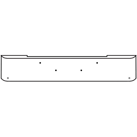 18 Inch Chrome Steel Texas Square Rolled End Bumper With Mounting Holes Only 2 - 3/4 Inch Light Holes For Kenworth W900B 2011 And Newer