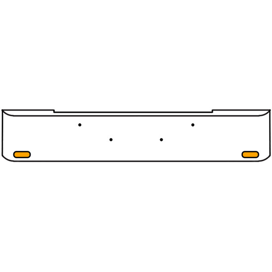 18 Inch Chrome Texas Rolled End Bumper Kit With Bolt Holes And 2 Oval Amber Mirage Lights For Kenworth W900B 2011 - Current