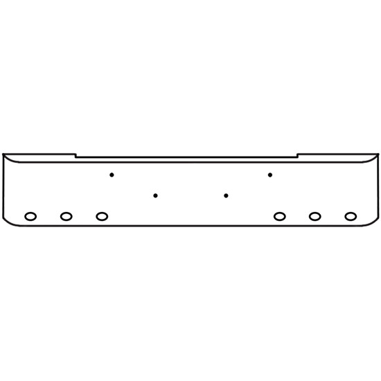 18 Inch Chrome Steel Texas Square Rolled End Bumper With Mounting Holes Only 6 M3 Or P3 Light Holes For Kenworth W900B 2011 And Newer
