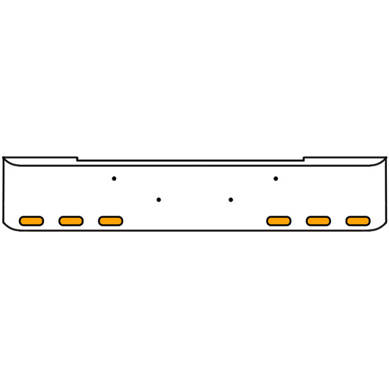 20 Inch Chrome Texas Rolled End Bumper Kit With Bolt Holes And 6 Oval Amber Mirage Lights With Visors For Kenworth W900B 2011 - Current