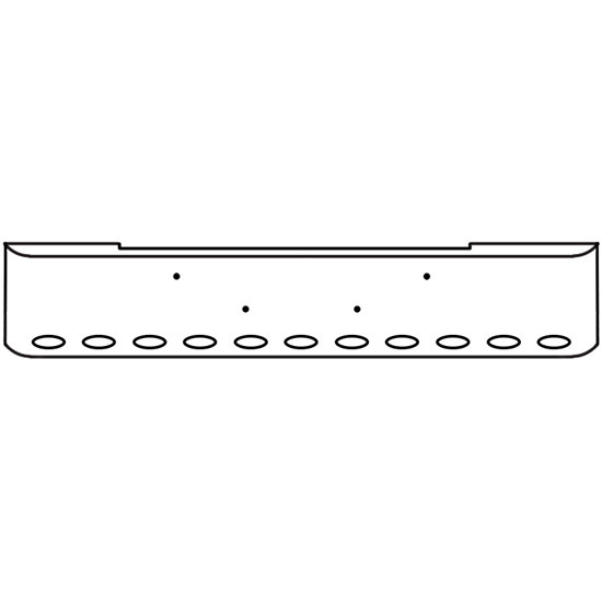 22 Inch Chrome Steel Texas Square Bumper With Mounting Holes Only 11 M1 Millennium Light Holes For Kenworth W900B 2011 And Newer