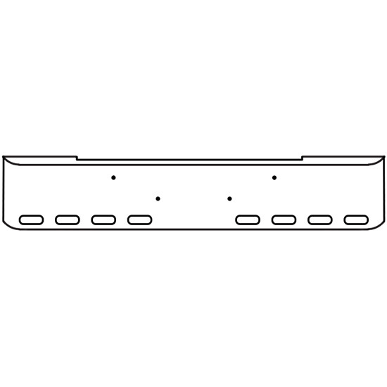 22 Inch Chrome Rolled End American Eagle Bumper With 8 Oval Light Holes