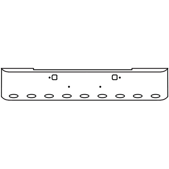 18 Inch Chrome Steel Texas Square Rolled End Bumper With Mounting And Tow/Hitch Holes 9 M1 Millennium Light Holes For Kenworth W900B 2011 And Newer