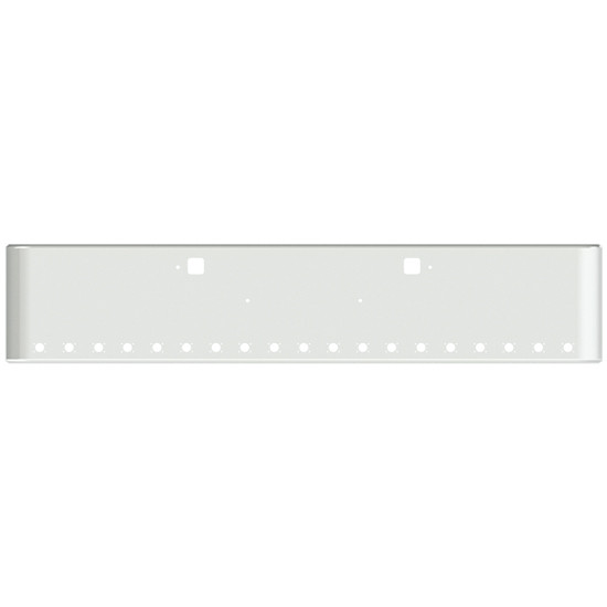 18 Inch Chrome Steel Texas Square Rolled End Bumper With Mounting And Tow/Hitch Holes 19 M3 Or P3 Light Holes For Kenworth W900B 2011 And Newer