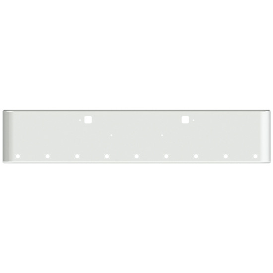 18 Inch Chrome Steel Texas Square Rolled End Bumper With Mounting And Tow/Hitch Holes 9 M3 Or P3 Light Holes For Kenworth W900B 2011 And Newer