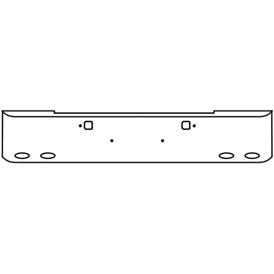 18 Inch Chrome Steel Texas Square Rolled End Bumper With Mounting And Tow/Hitch Holes 4 M1 Millennium Light Holes For Kenworth W900B 2011 And Newer