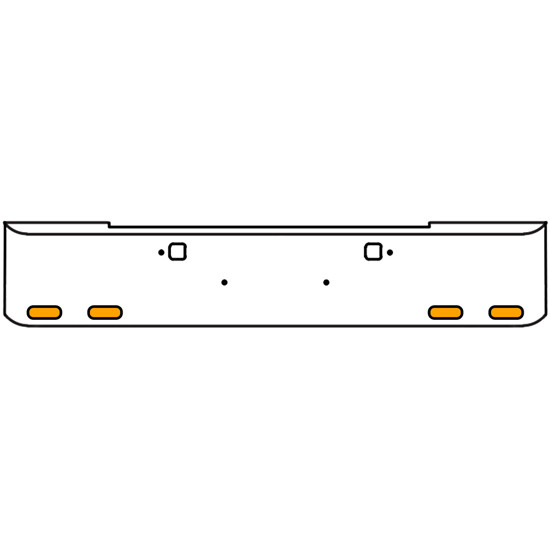 20 Inch Chrome Texas Rolled End Bumper Kit With Tow Holes And 4 Oval Amber Mirage Lights For Kenworth W900B 2011 - Current