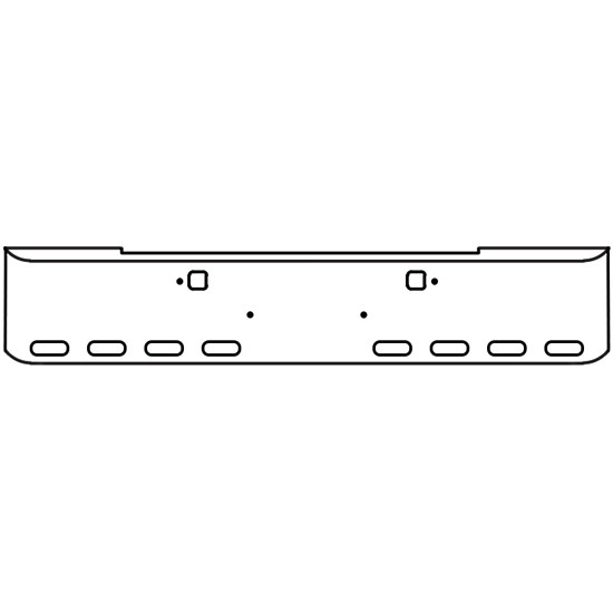20 Inch Chrome Texas Rolled End Bumper With Tow, 8 Oval Light Holes For Kenworth W900B