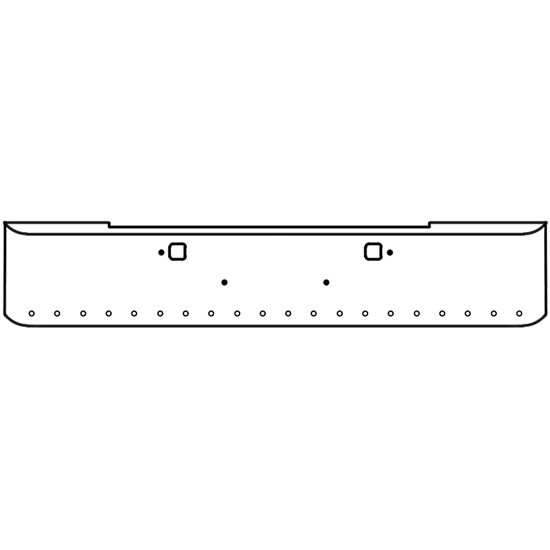 22 Inch Chrome Steel Texas Square Bumper With Mounting And Tow/Hitch Holes 20 - 3/4 Inch Light Holes For Kenworth W900B 2011 And Newer