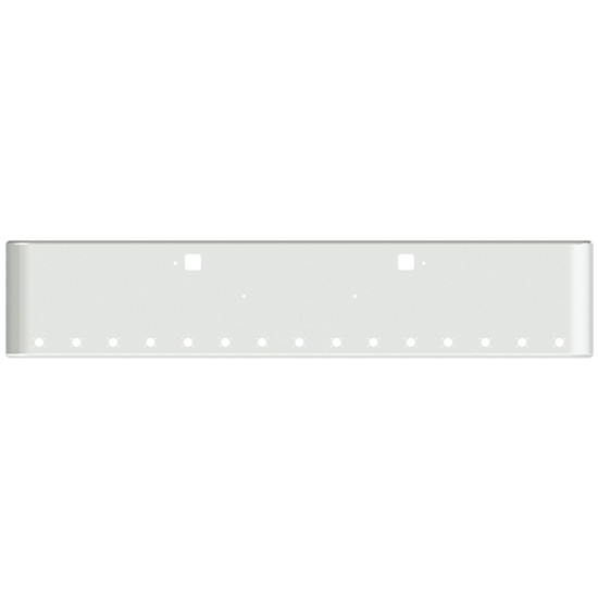 20 Inch Chrome Steel Texas Square Bumper With Mounting And Tow/Hitch Holes 15 M3 Or P3 Light Holes For Kenworth W900B 2011 And Newer