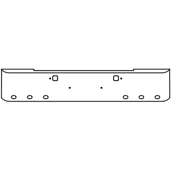 22 Inch Chrome Steel Texas Square Bumper With Mounting And Tow/Hitch Holes 6 M3 Or P3 Light Holes For Kenworth W900B 2011 And Newer