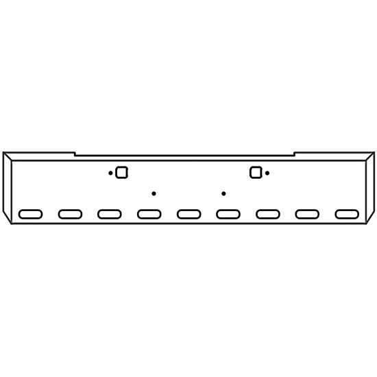 22 Inch Chrome Texas Boxed End Bumper With Tow, 9 Oval Light Holes For Kenworth W900B
