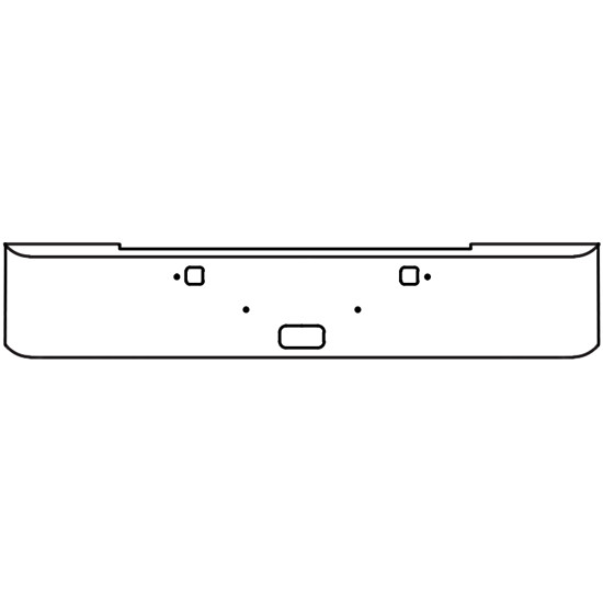 18 Inch Chrome Texas Rolled End Bumper With Tow And Center Step Holes For Kenworth W900B