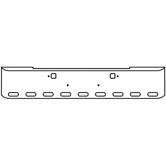 22 Inch Chrome Rolled End American Eagle Bumper With Tow, 9 Oval Light Holes