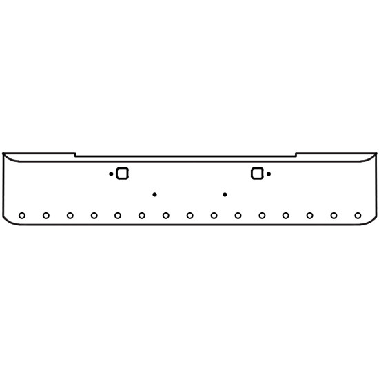 22 Inch Chrome Rolled End American Eagle Bumper With Tow, 15 - 2 Inch Round Light Holes