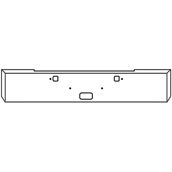 18 Inch Chrome Texas Boxed End Bumper With Tow, Center Step Holes