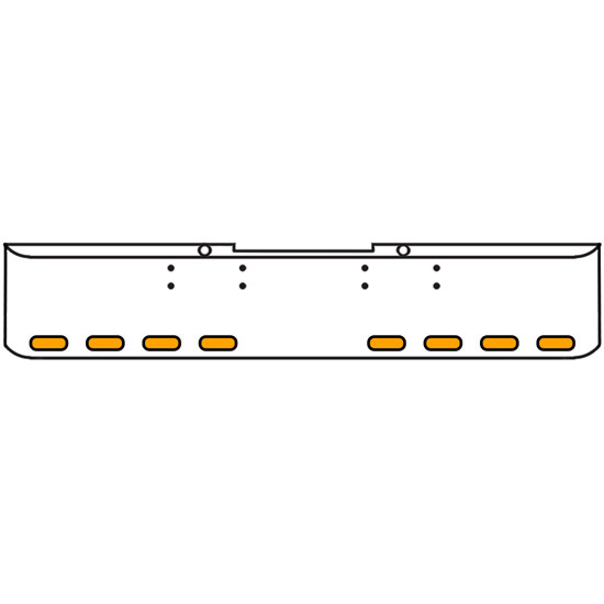 18 Inch Chrome Texas Rolled End Bumper Kit With Bolt Holes And 8 Oval Amber-Clear Mirage Lights For Peterbilt 352, 359 1972 Thru 1987