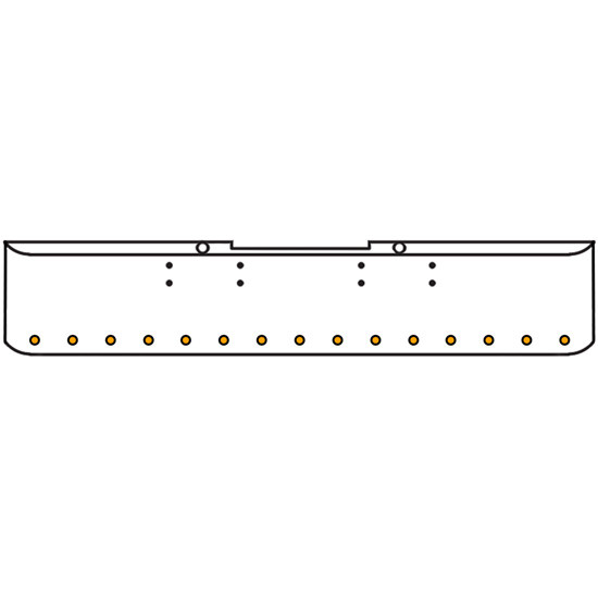 18 Inch Chrome Texas Rolled End Bumper Kit With Bolt Holes And 15 Round 2 Inch Amber-Clear 9 Diode Lights For Peterbilt 352, 359 1972 Thru 1987