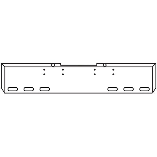 20 Inch Chrome 45 Degree Mitered End Roadrunner Bumper With 6 Oval Light Holes For Peterbilt 352, 359