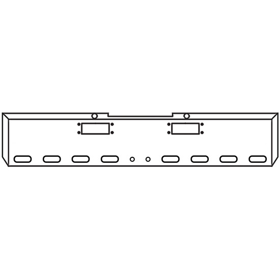 18 Inch Chrome 45 Degree Mitered End Roadrunner Bumper With Tow, 8 Oval And 2 Rnd 2 Inch Light Holes For Peterbilt 352, 359