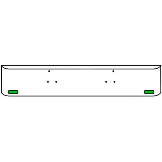 18 Inch Chrome Texas Rolled End Bumper Kit With Bolt Holes And 2 Oval Amber-Green Dual Revolution Lights With Visors For Peterbilt 357, 378, 379 1987 - 2007