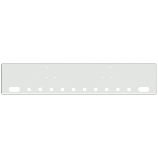 18 Inch Chrome Texas Boxed End Bumper With 2 Oval And 10 Rnd 2 Inch And End Rnd 5/8 Inch Light Holes For Peterbilt 357, 378, 379