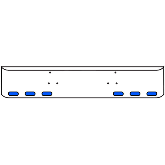 20 Inch Chrome Texas Rolled End Bumper Kit With Bolt Holes And 6 Oval Amber-Blue Dual Revolution Lights For Peterbilt 357, 378, 379 1987 - 2007