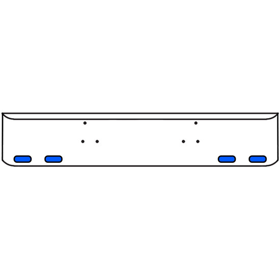 22 Inch Chrome Texas Rolled End Bumper Kit With Bolt Holes And 4 Oval Amber-Blue Dual Revolution Lights With Visors For Peterbilt 357, 378, 379 1987 - 2007