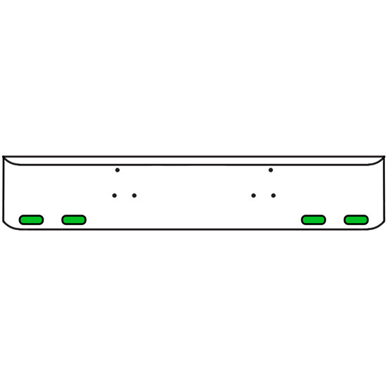 22 Inch Chrome Texas Rolled End Bumper Kit With Bolt Holes And 4 Oval Amber-Green Dual Revolution Lights With Visors For Peterbilt 357, 378, 379 1987 - 2007