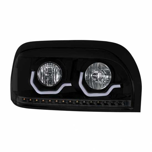 Blackout Projection Headlight W/ Dual Function Light Bar For Freightliner Century Passenger Side