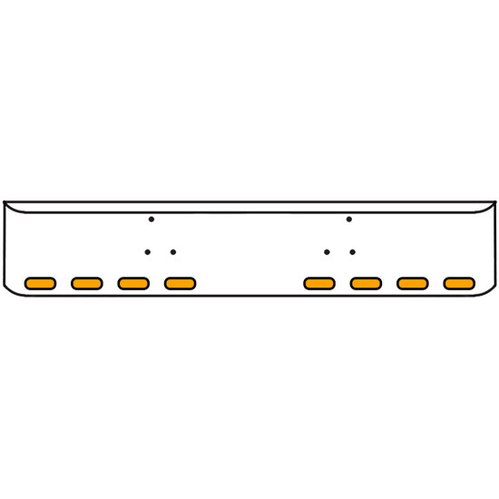 22 Inch Chrome Texas Rolled End Bumper Kit With Bolt Holes And 8 Oval Amber-Clear Chrome Lights For Peterbilt 357, 378, 379 1987 - 2007