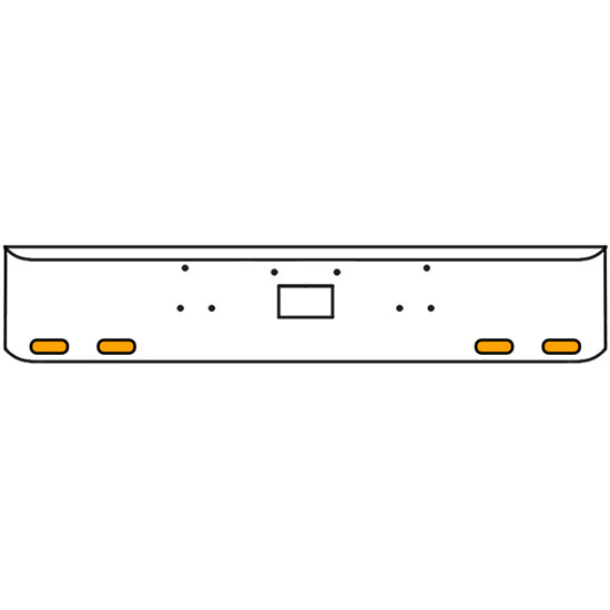 18 Inch Chrome Texas Rolled End Bumper Kit With Tow Hole And 4 Oval Amber-Clear Chrome Lights With Visors For Peterbilt 357, 378, 379 1987 - 2007