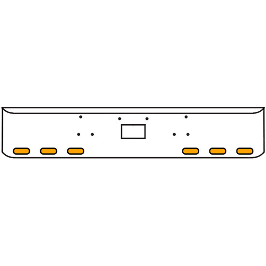 20 Inch Chrome Texas Rolled End Bumper Kit With Tow Hole And 6 Oval Amber-Clear Chrome Lights With Visors For Peterbilt 357, 378, 379 1987 - 2007