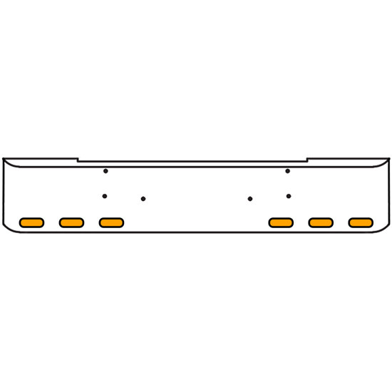 18 Inch Chrome Texas Rolled End Bumper Kit With Bolt Holes And 6 Oval Amber Mirage Lights For Peterbilt 362 1981 - 2002
