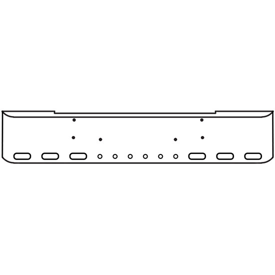 20 Inch Chrome Rolled End American Eagle Bumper With 6 Oval And 6 - 2 Inch Round Light Holes