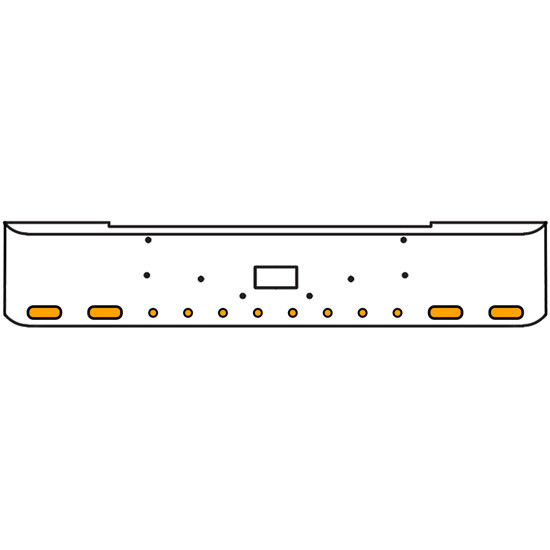 22 Inch Chrome Texas Rolled End Bumper Kit With Tow Hole And 4 Oval-8 Round 2 Inch Amber-Clear Chrome Lights With Visors For Peterbilt 362 1981 - 2002