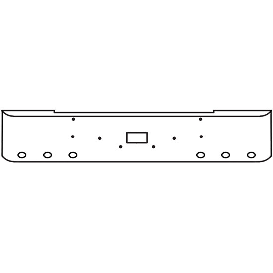 22 Inch Chrome Steel Texas Square Bumper With Mounting And Tow/Hitch Holes 6 M3 Or P3 Light Holes For Peterbilt 362 Cabover 1981 And Newer