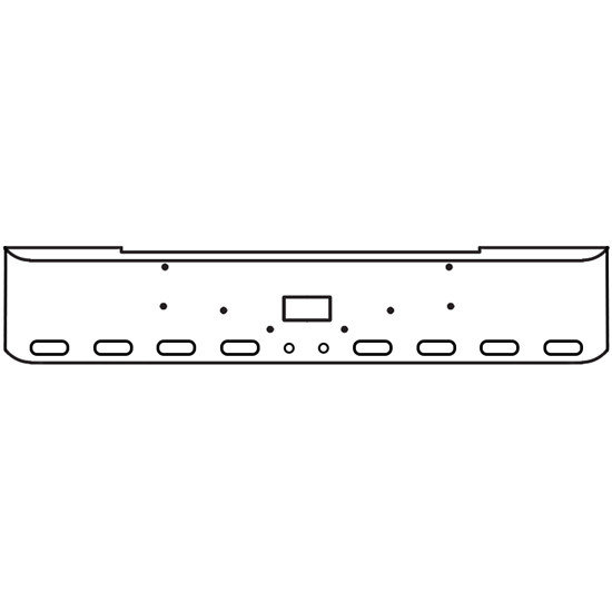 18 Inch Chrome Rolled End American Eagle Bumper With Tow, 8 Oval And 2 - 2 Inch Round Light Holes