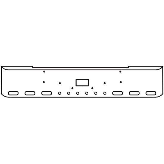 18 Inch Chrome Rolled End American Eagle Bumper With Tow, 6 Oval And 6 - 2 Inch Round Light Holes